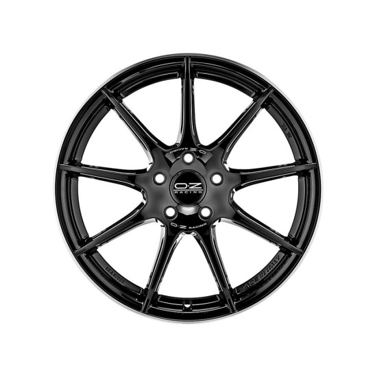 OZ RACING VELOCE GT 8X18 5X112 ET35 GLOSS BLACK DIAMOND LIP SILVER LETTERING