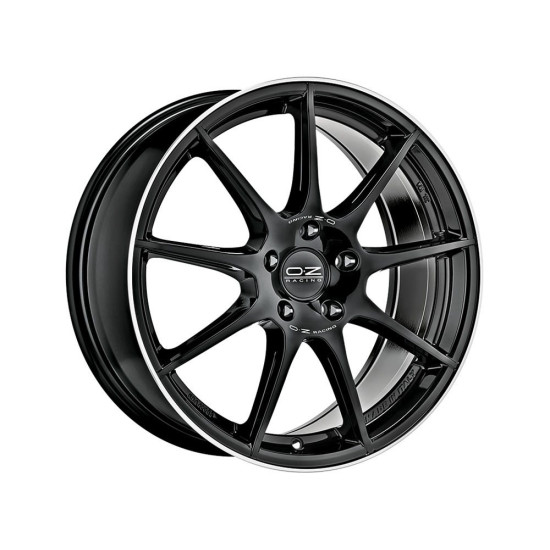 OZ RACING VELOCE GT 8X18 5X112 ET35 GLOSS BLACK DIAMOND LIP SILVER LETTERING